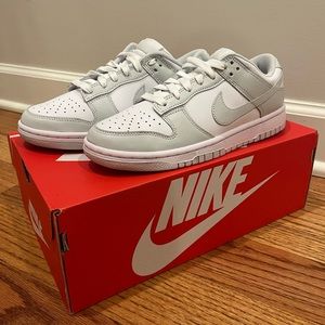 NWT! Nike Low Dunks: Photon Dust NWT never worn!!! Size 7.5 Women’s/6 Men’s